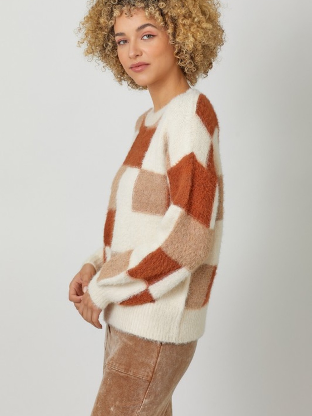 Checkered Pullover Sweater - Picture 4 of 7